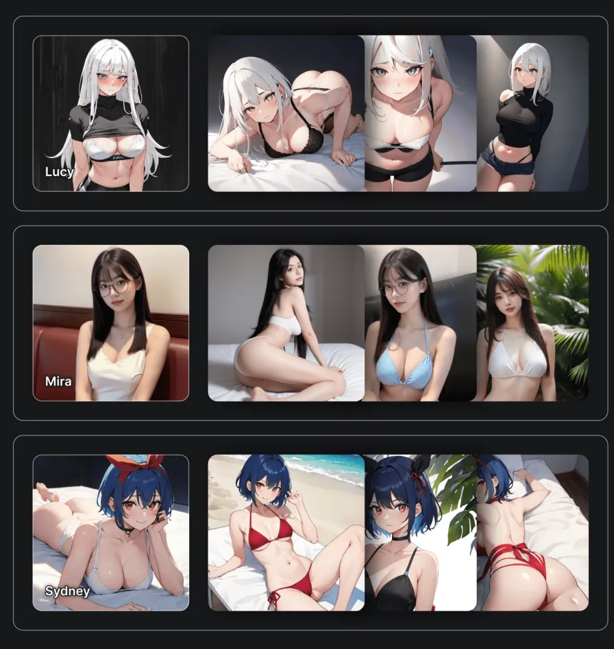 AI Girlfriend and characters